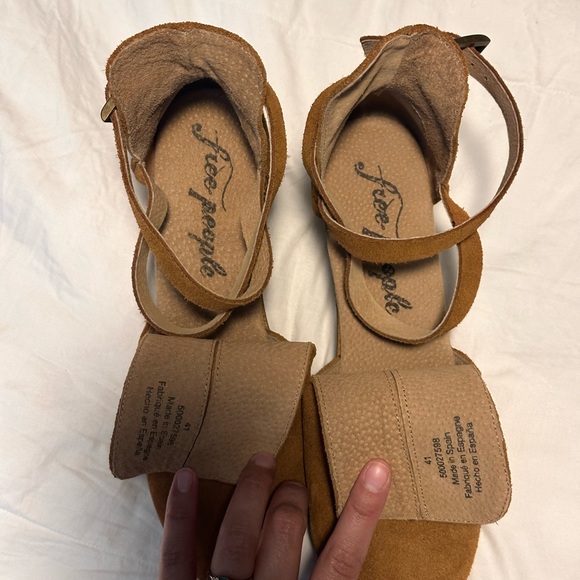 Free People Brown Platform Ankle Boots with Chunky Heel - Picture 3 of 6